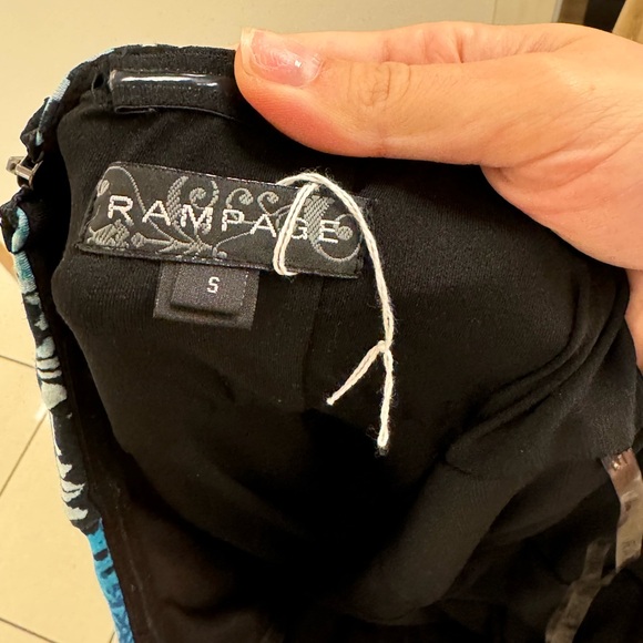 Y2k‎ style Rampage Strapless Blue and Black Patterned Dress - Picture 3 of 8